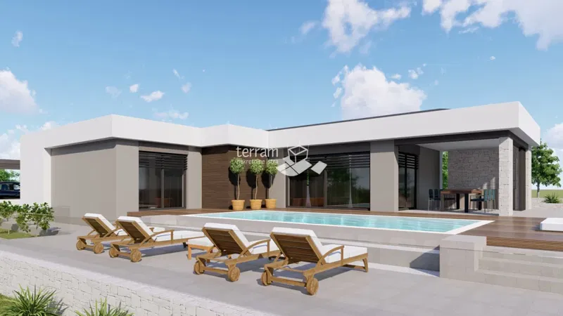 Istria, Barban, Pavlići, building plot 612 m2, conceptual design for a ground floor house with a swimming pool, #for sale – 2