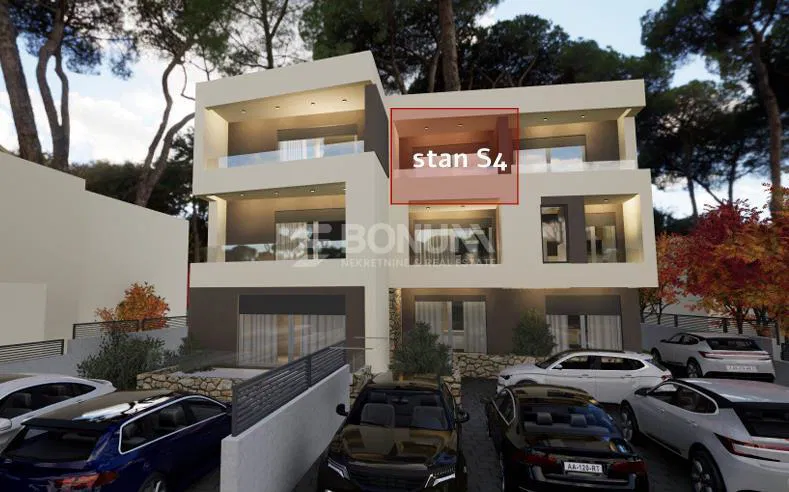 Brodarica – Prostoren dvosobni apartma v drugem nadstropju z ložo, 130 m od morja – 2