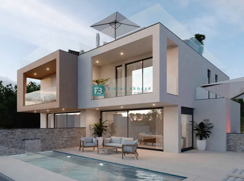 VODICE, novi projekt, luksuzna kuća, panoramski pogled na more, bazen, krovna terasa – 3
