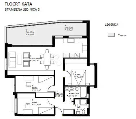 Lakás Centar, Varaždin, 86,30m2 – 2