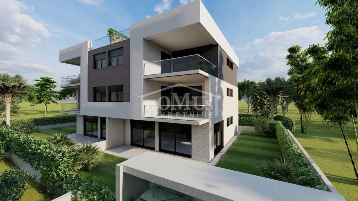 Pakoštane, Neubau, 2-Zimmer-Wohnung 111,23 m², mit Dachterrasse von 97,32m²