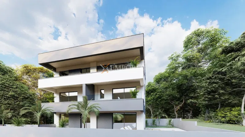 Rovanjska – Novogradnja, apartman s pogledom na more, 60 m od mora