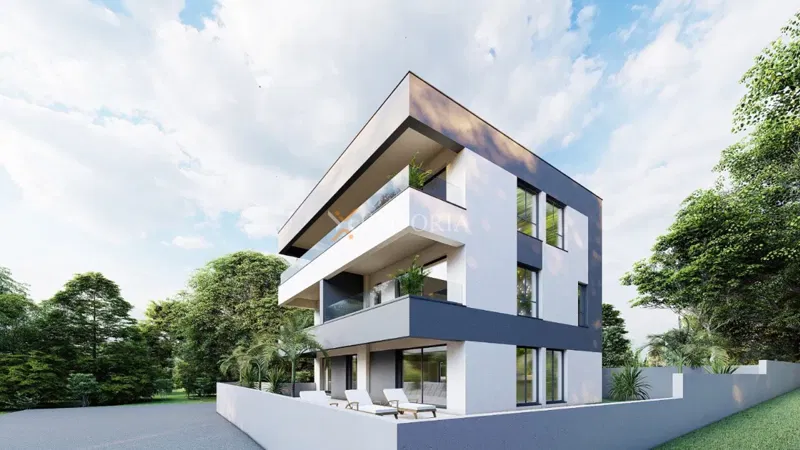 Rovanjska – Novogradnja, apartman s pogledom na more, 60 m od mora