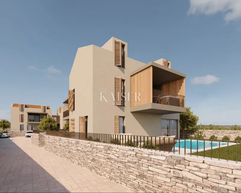 Istria - Visignano, terreno edificabile con progetto per appartamenti, vista mare – 3