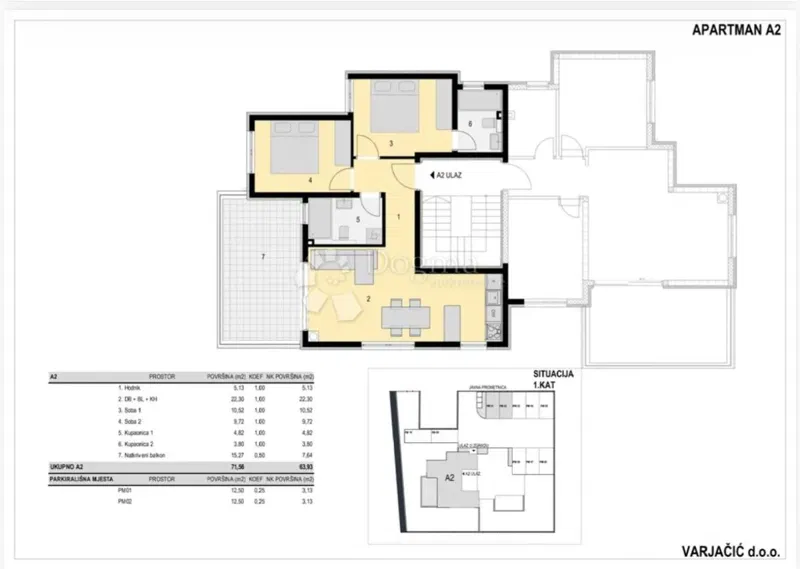 Апартамент Novalja, 72m2 – 2
