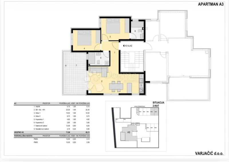 Апартамент Novalja, 72m2 – 3