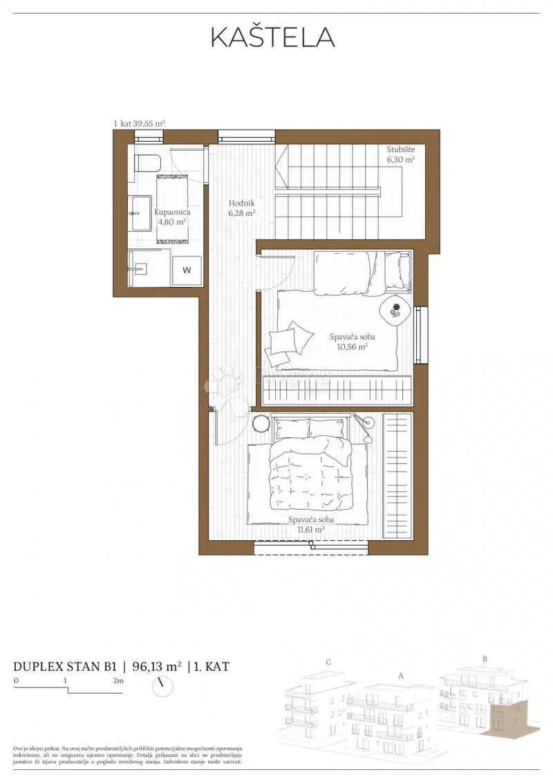 Квартира Kaštel Kambelovac, Kaštela, 79,86m2 – 3