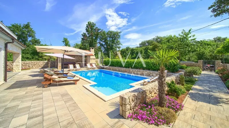 Krk, Kvarner, luxus villa medencével hosszú távú bérbeadásra – 3
