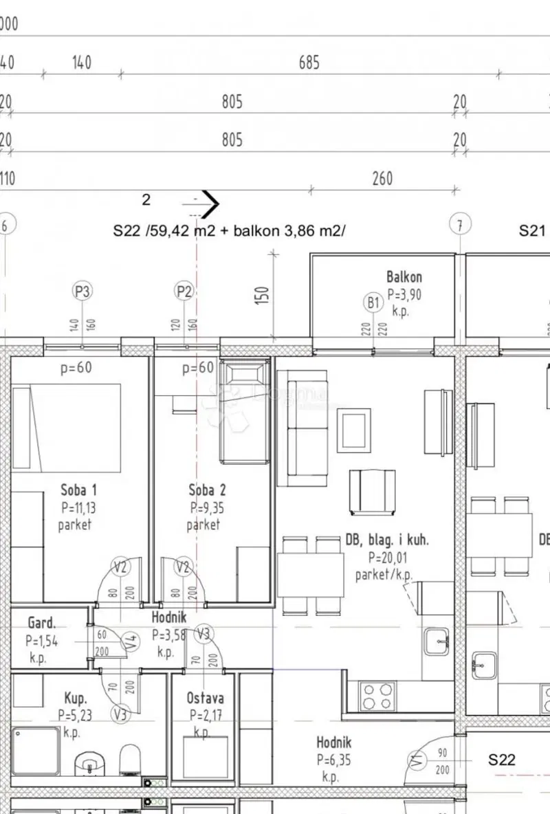 Flat Gradići, Velika Gorica - Okolica, 44,16m2 – 2