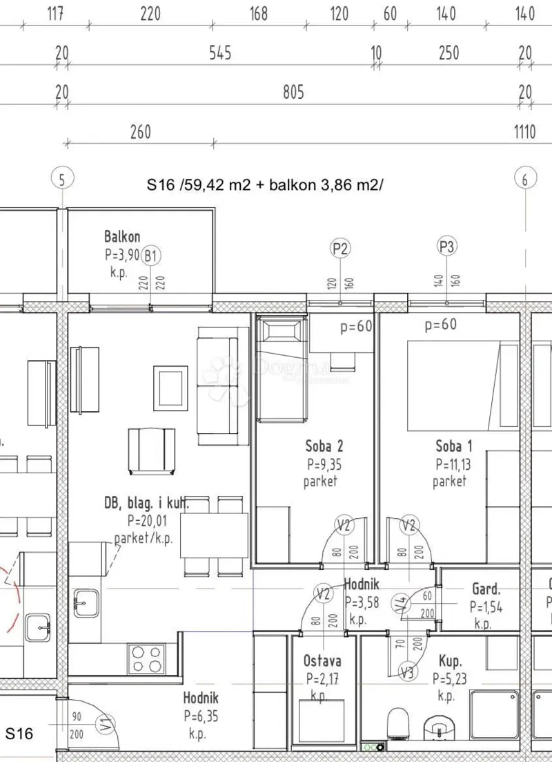 Lakás Gradići, Velika Gorica - Okolica, 44,16m2 – 2