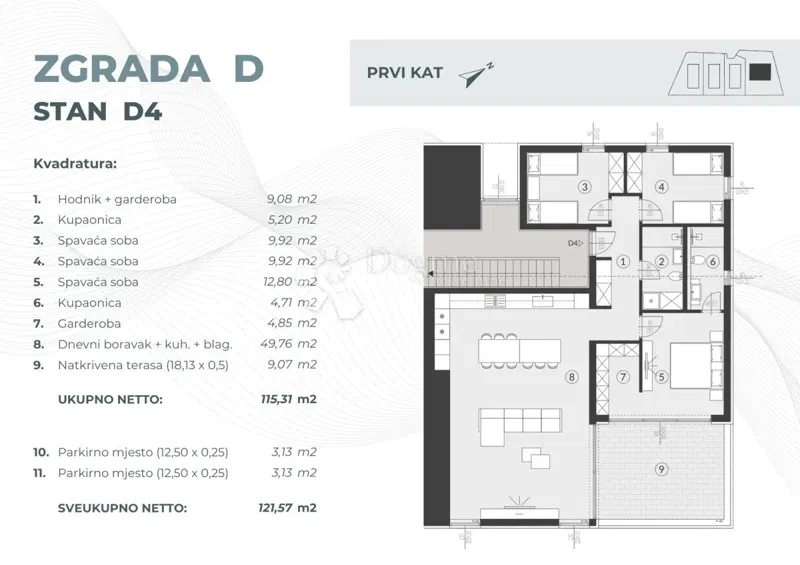 Flat Fažana, 55,08m2 – 2