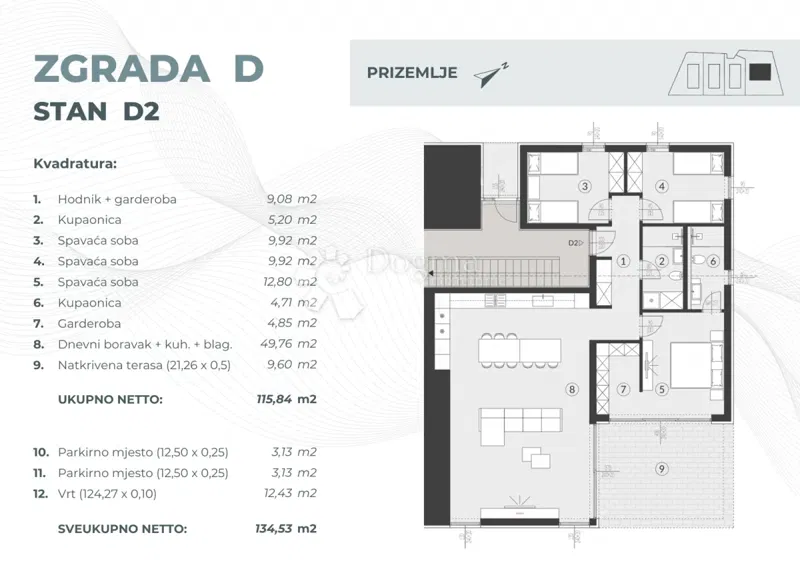 Lakás Fažana, 55,08m2 – 2