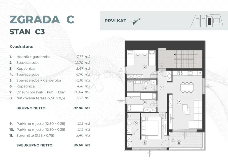 Flat Fažana, 55,08m2 – 2