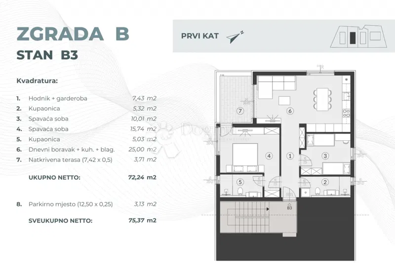 Flat Fažana, 55,08m2 – 2
