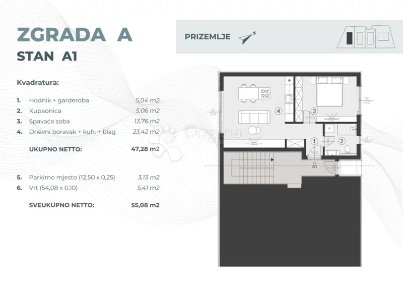 Flat Fažana, 55,08m2 – 2