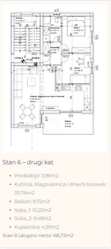Appartamento Sroki, Viškovo, 68,73m2 – 3