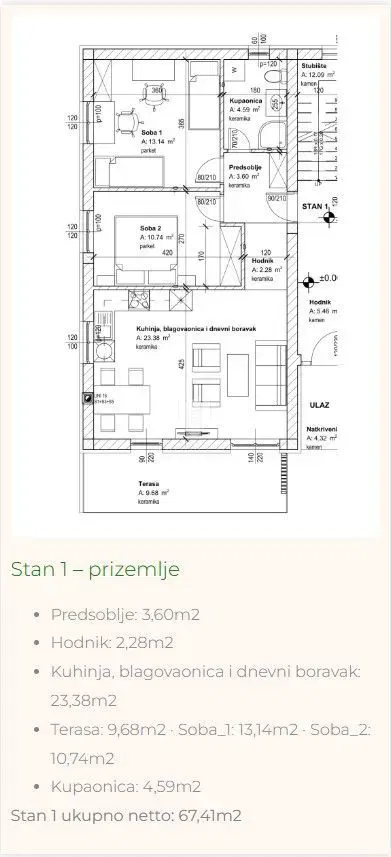 Appartamento Sroki, Viškovo, 67,40m2 – 3