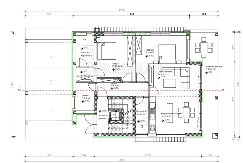 Vrbnik, apartman u novogradnji s bazenom i vrtom! – 2