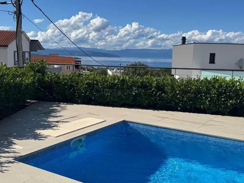 Malinska area, modern house with pool and sea view! – 2