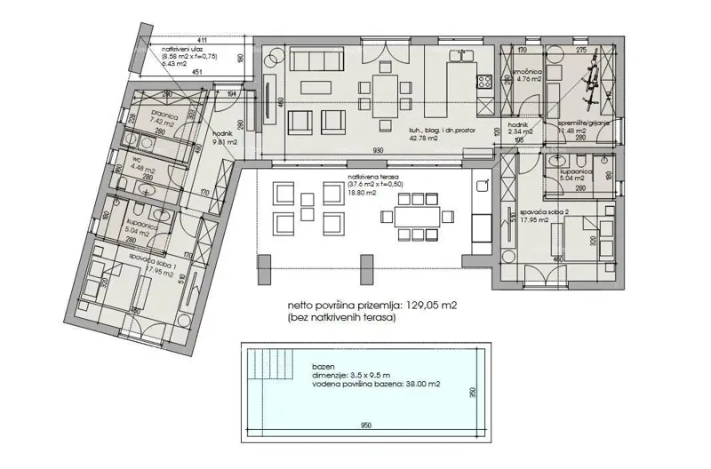 Vendita - terreno edificabile con progetto per la costruzione di una villa unifamiliare, Žminj V1 – 2