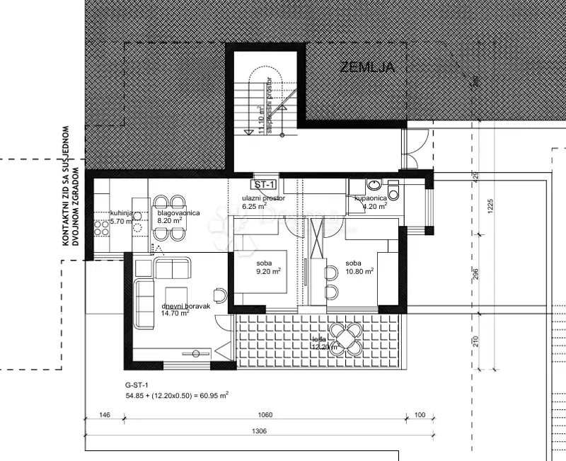 Flat Makarska, 65,30m2 – 2