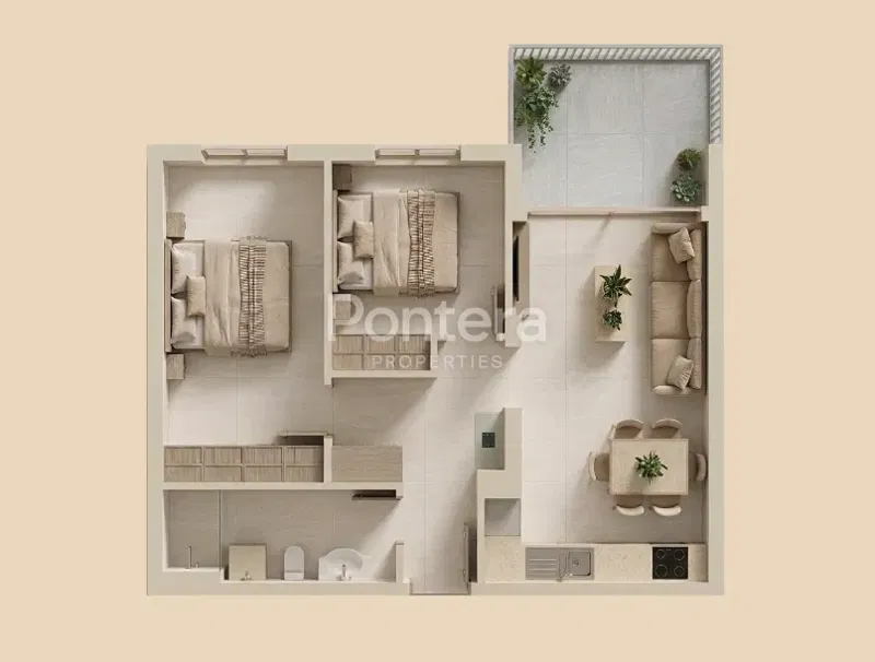 ИСТРИЯ, ПУЛА — Квартира на первом этаже 53,90 м² | Терраса | Парковочное место в гараже |A5 – 2