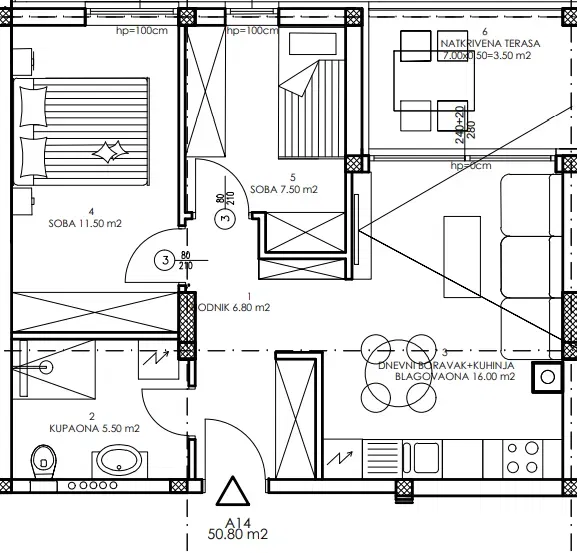 Allogio Veli vrh, Pula, 86,50m2 – 3