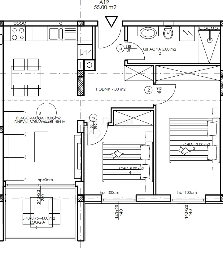 Mieszkanie Veli vrh, Pula, 86,50m2 – 2