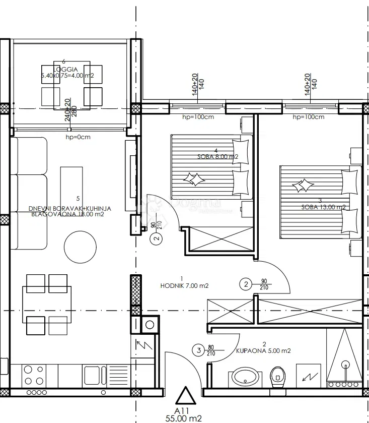 Flat Veli vrh, Pula, 86,50m2 – 3