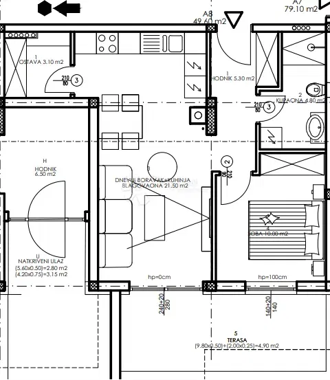 Квартира Veli vrh, Pula, 86,50m2 – 2