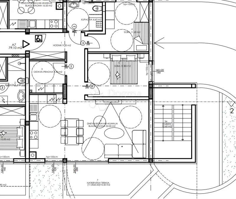 Mieszkanie Veli vrh, Pula, 86,50m2 – 3