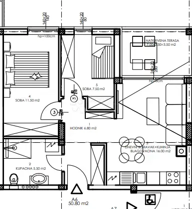Allogio Veli vrh, Pula, 86,50m2 – 2