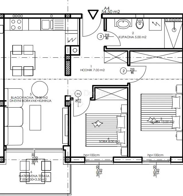 Mieszkanie Veli vrh, Pula, 86,50m2 – 2