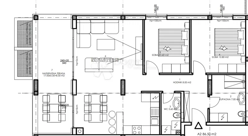 Квартира Veli vrh, Pula, 86,50m2 – 2
