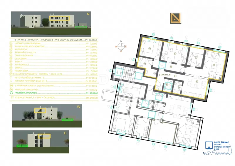 Lakás Marčelji, Viškovo, 82,90m2 – 2
