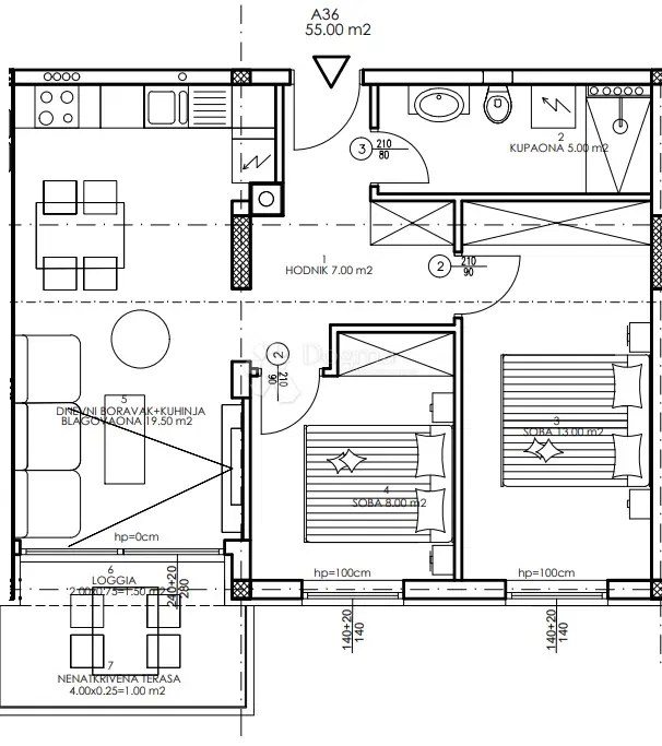 Mieszkanie Veli vrh, Pula, 86,50m2 – 2