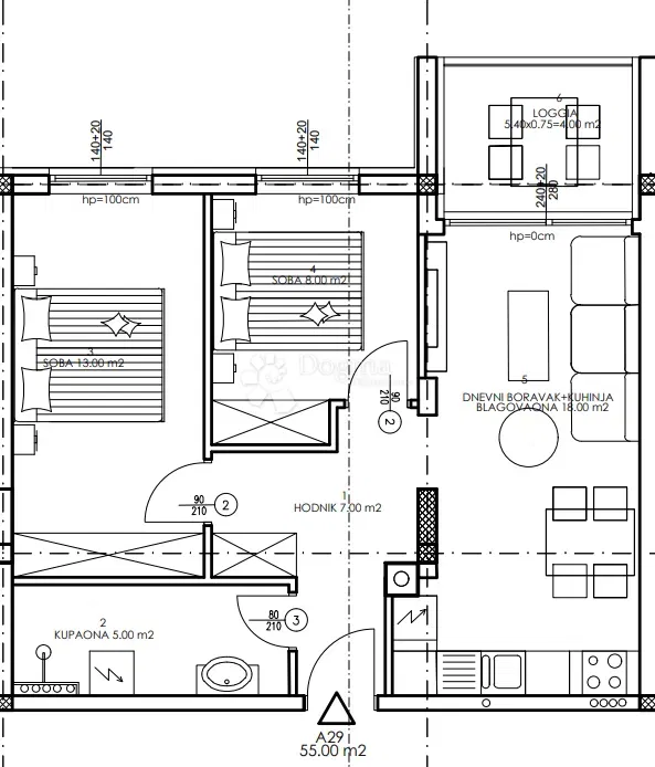 Mieszkanie Veli vrh, Pula, 86,50m2 – 2