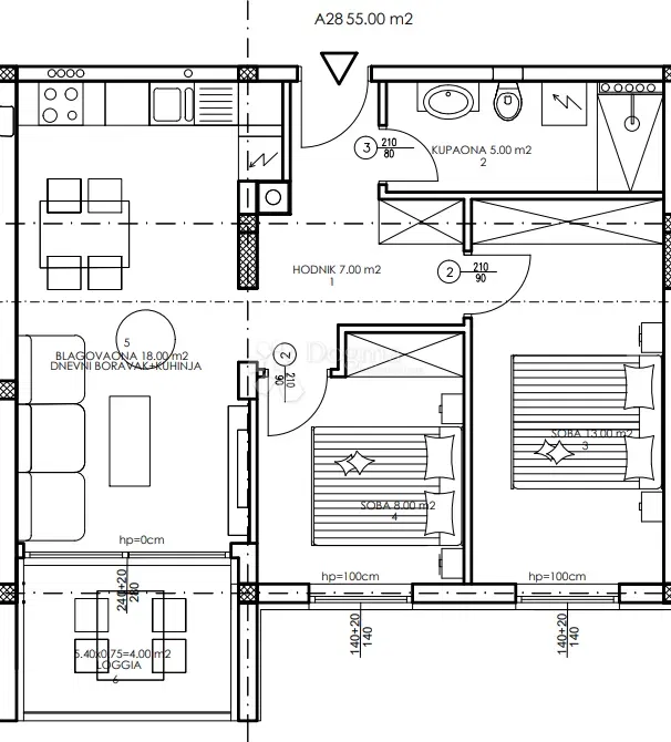 Lakás Veli vrh, Pula, 86,50m2 – 3