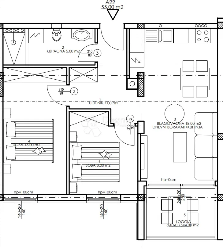 Allogio Veli vrh, Pula, 86,50m2 – 3