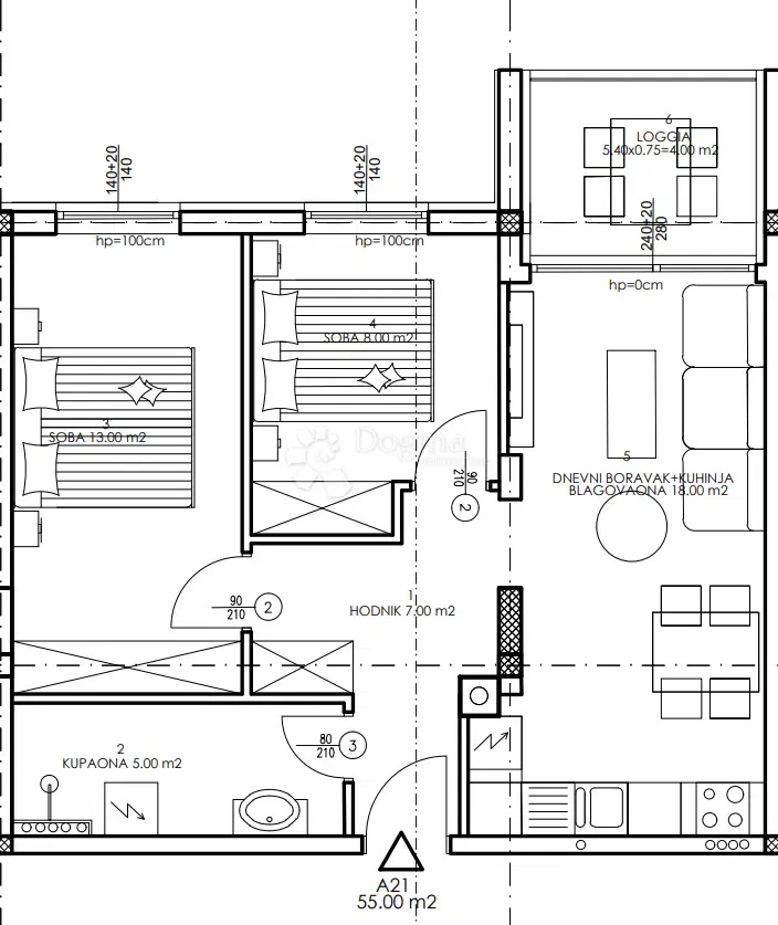 Lakás Veli vrh, Pula, 86,50m2 – 3