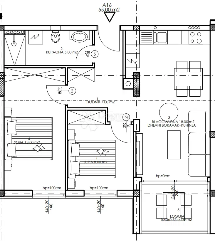 Lakás Veli vrh, Pula, 86,50m2 – 3