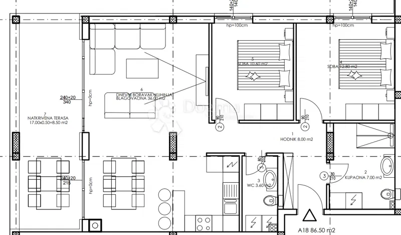 Lakás Veli vrh, Pula, 86,50m2 – 2
