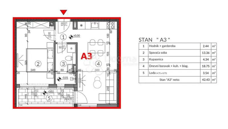 Flat Veruda, Pula, 52,44m2 – 3