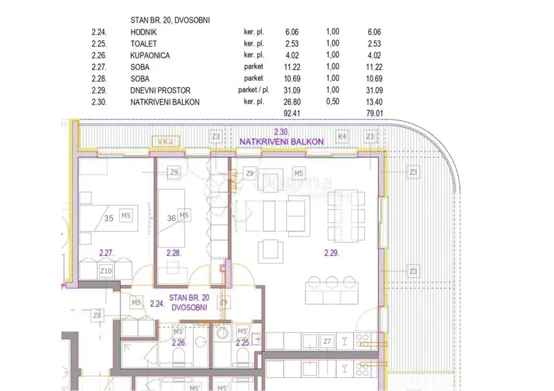 Flat Duilovo, Split, 79m2 – 3