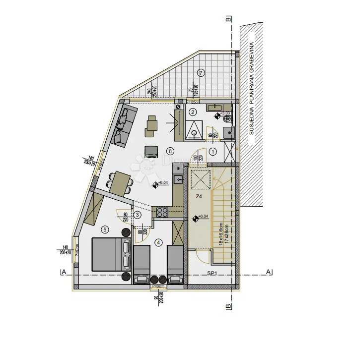 Allogio Veli vrh, Pula, 52,09m2 – 2