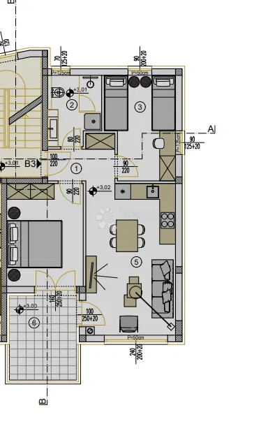 Lakás Veli vrh, Pula, 52,09m2 – 3