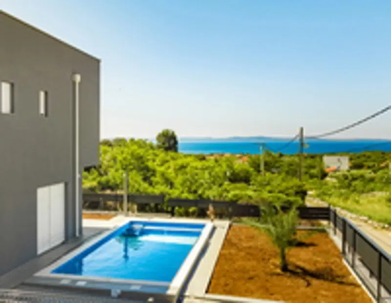 Vir – luxuriöse Villa (143 m²) mit Pool, AUSSICHT! NEUBAU!