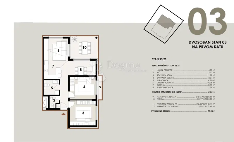 Квартира Vir, 77,20m2 – 2