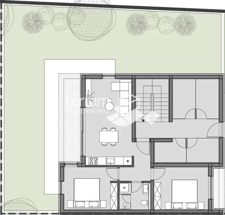 Istra, Pula, Valdebek, prizemlje 71,76m2, 2SS+DB, vrt 100m2,spremište, parking, NOVO, #prodaja
