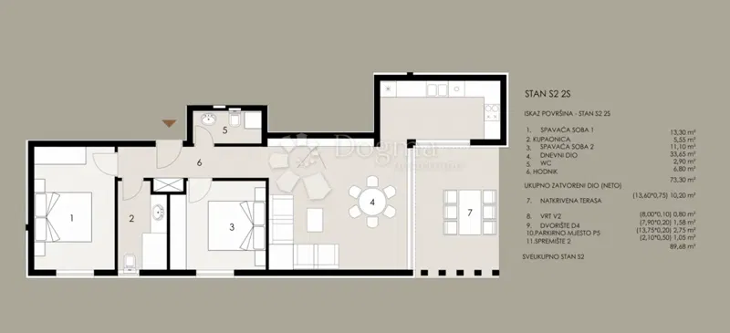 Allogio Privlaka, 89,68m2 – 3